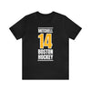 Mitchell 14 Boston Hockey Gold Vertical Design Unisex T-Shirt