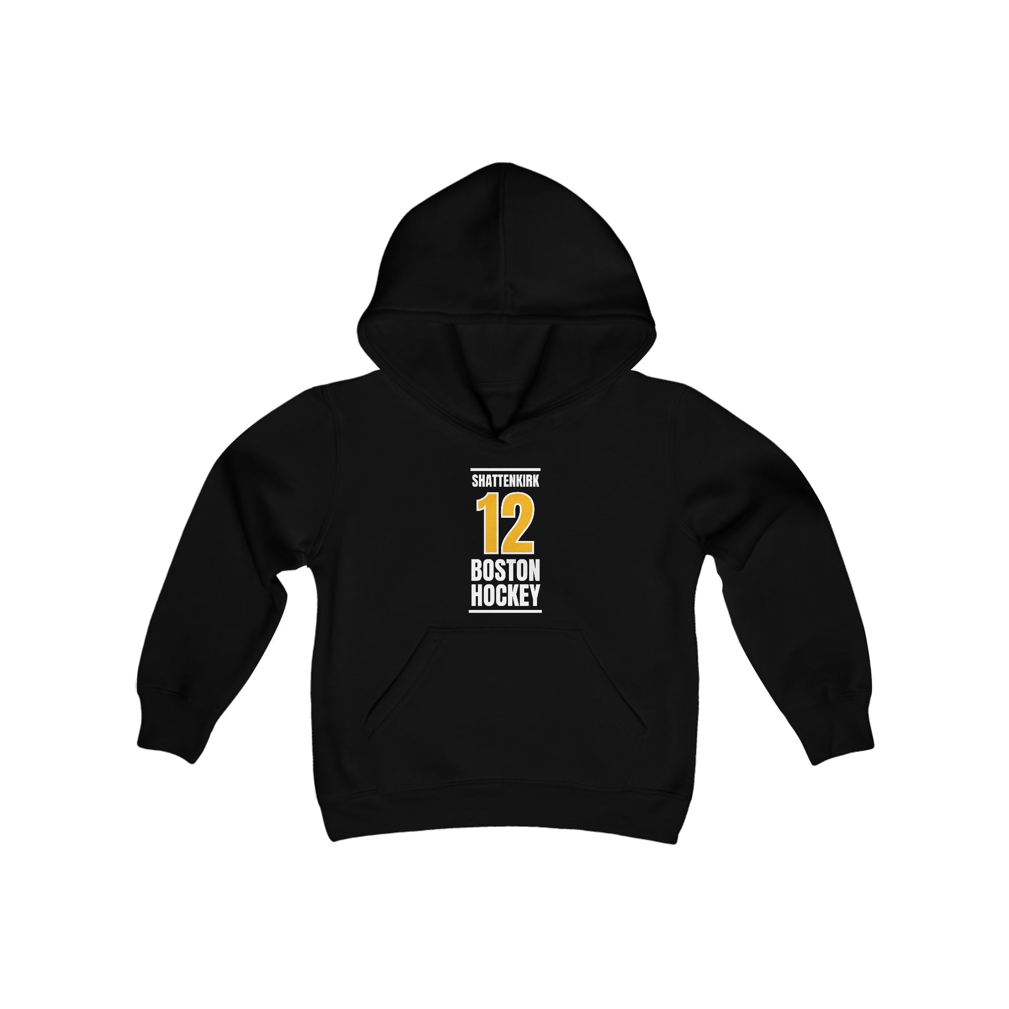 Shattenkirk 12 Boston Hockey Gold Vertical Design Youth Hooded Sweatshirt