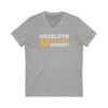 Grzelcyk 48 Boston Hockey Grafitti Wall Design Unisex V-Neck Tee