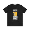 Greer 10 Boston Hockey Gold Vertical Design Unisex T-Shirt