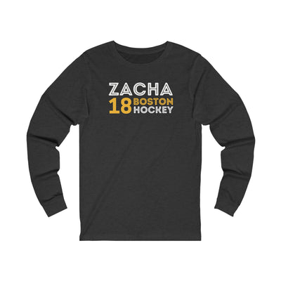 Zacha 18 Boston Hockey Grafitti Wall Design Unisex Jersey Long Sleeve Shirt
