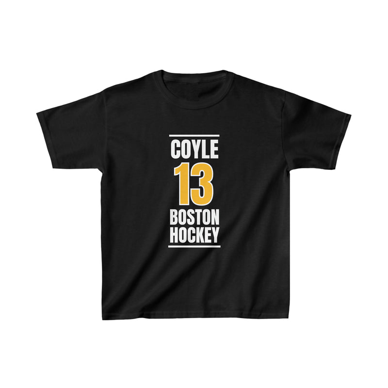 Coyle 13 Boston Hockey Gold Vertical Design Kids Tee