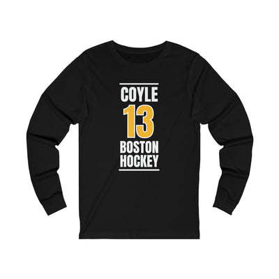 Coyle 13 Boston Hockey Gold Vertical Design Unisex Jersey Long Sleeve Shirt