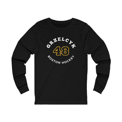 Grzelcyk 48 Boston Hockey Number Arch Design Unisex Jersey Long Sleeve Shirt