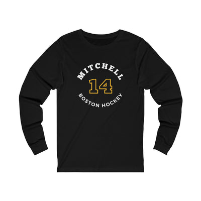 Mitchell 14 Boston Hockey Number Arch Design Unisex Jersey Long Sleeve Shirt