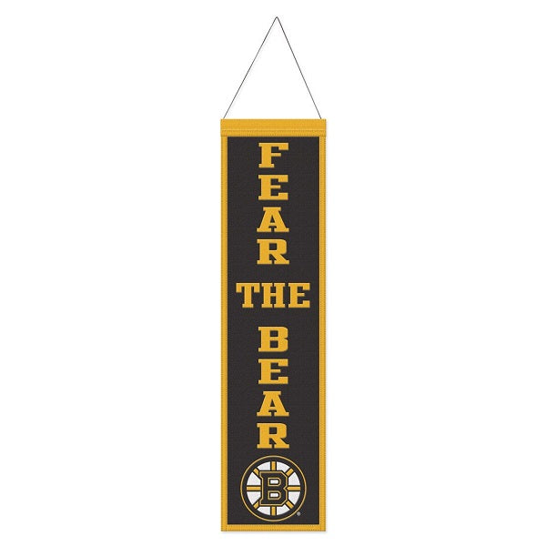 Boston Bruins "Fear The Bear" Wool Banner, 8x32"