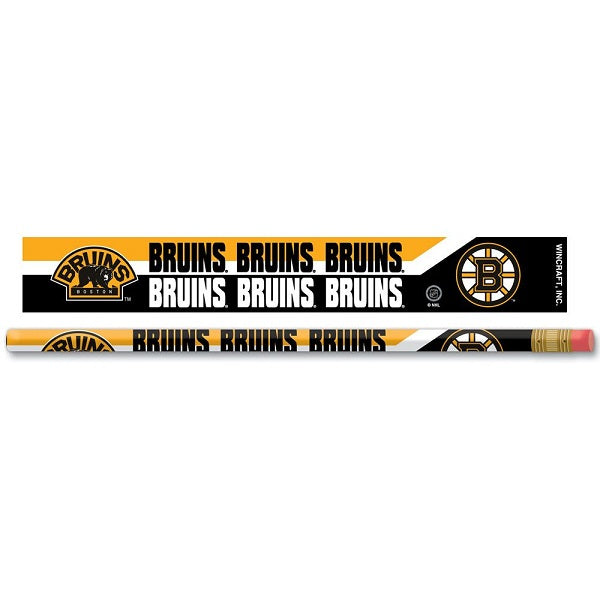 Boston Bruins Wooden Team Logo Pencils, 6 Pack