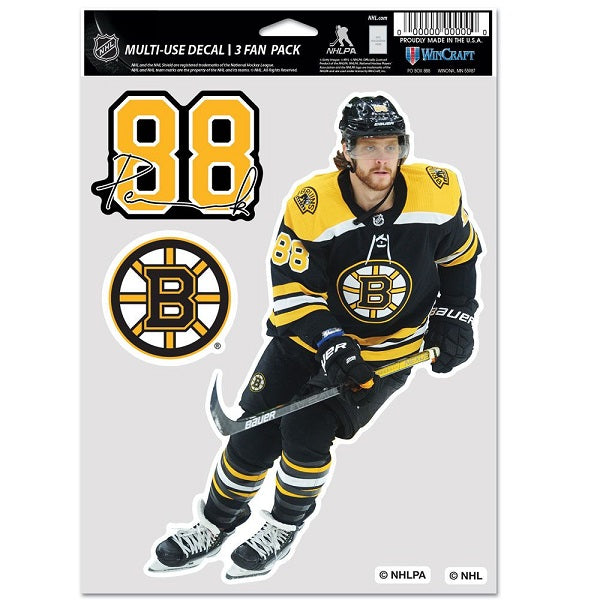 Boston Bruins David Pastrnak Multi-Use Decal, 3 Pack