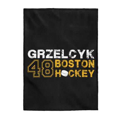 Grzelcyk 48 Boston Hockey Velveteen Plush Blanket