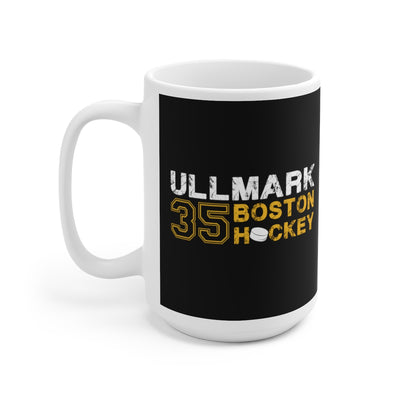 Ullmark 35 Boston Hockey Ceramic Coffee Mug In Black, 15oz