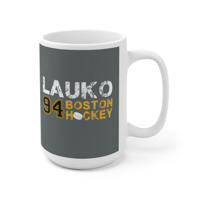 Lauko 94 Boston Hockey Ceramic Coffee Mug In Gray, 15oz