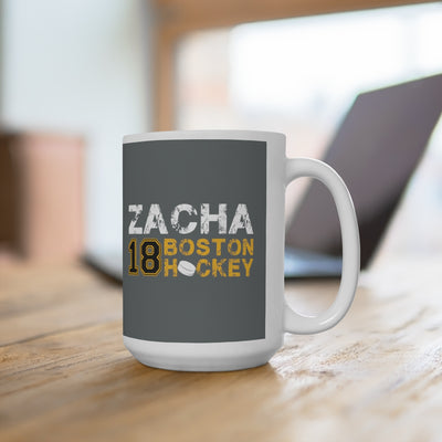 Zacha 18 Boston Hockey Ceramic Coffee Mug In Gray, 15oz