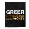 Greer 10 Boston Hockey Velveteen Plush Blanket