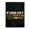 Forbort 28 Boston Hockey Velveteen Plush Blanket