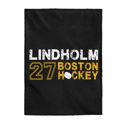 Lindholm 27 Boston Hockey Velveteen Plush Blanket