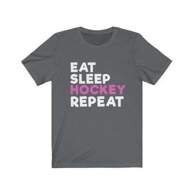 "Eat, Sleep, Hockey And Repeat" Unisex Jersey Tee