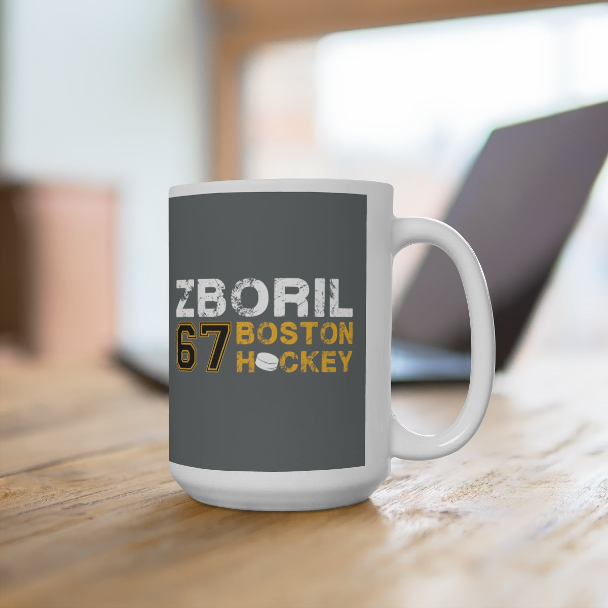 Zboril 67 Boston Hockey Ceramic Coffee Mug In Gray, 15oz