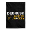 DeBrusk 74 Boston Hockey Velveteen Plush Blanket