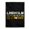 Lindholm 27 Boston Hockey Velveteen Plush Blanket