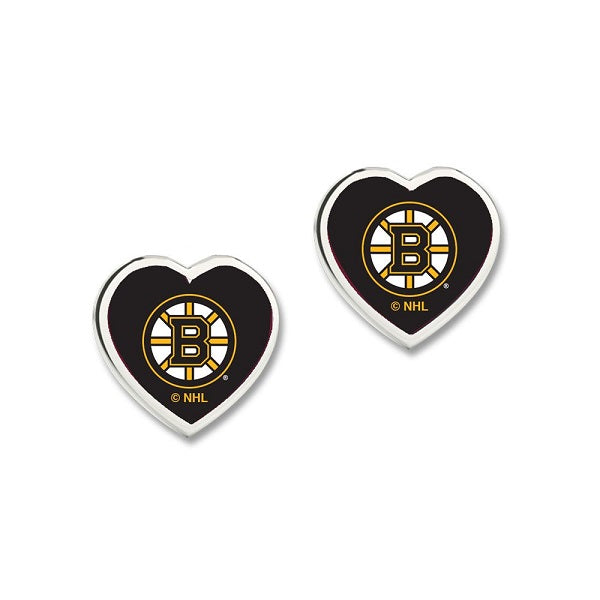 Boston Bruins 3D Heart Post Earrings