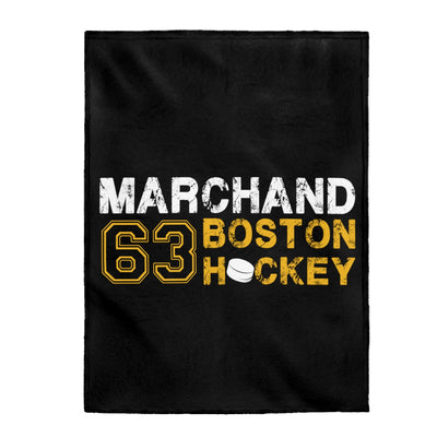 Marchand 63 Boston Hockey Velveteen Plush Blanket