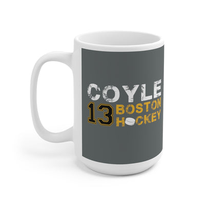 Coyle 13 Boston Hockey Ceramic Coffee Mug In Gray, 15oz