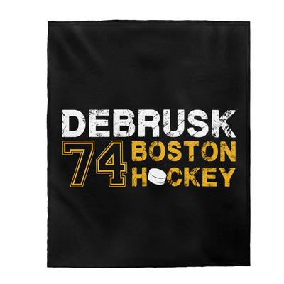 DeBrusk 74 Boston Hockey Velveteen Plush Blanket
