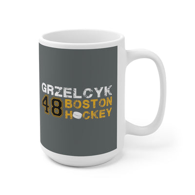 Grzelcyk 48 Boston Hockey Ceramic Coffee Mug In Gray, 15oz