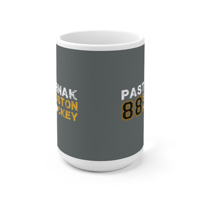 Pastrnak 88 Boston Hockey Ceramic Coffee Mug In Gray, 15oz