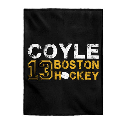 Coyle 13 Boston Hockey Velveteen Plush Blanket