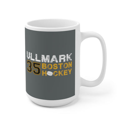 Ullmark 35 Boston Hockey Ceramic Coffee Mug In Gray, 15oz