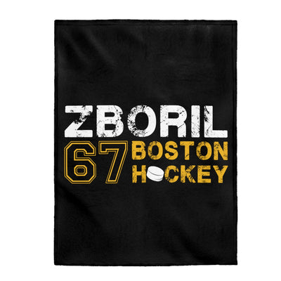 Zboril 67 Boston Hockey Velveteen Plush Blanket